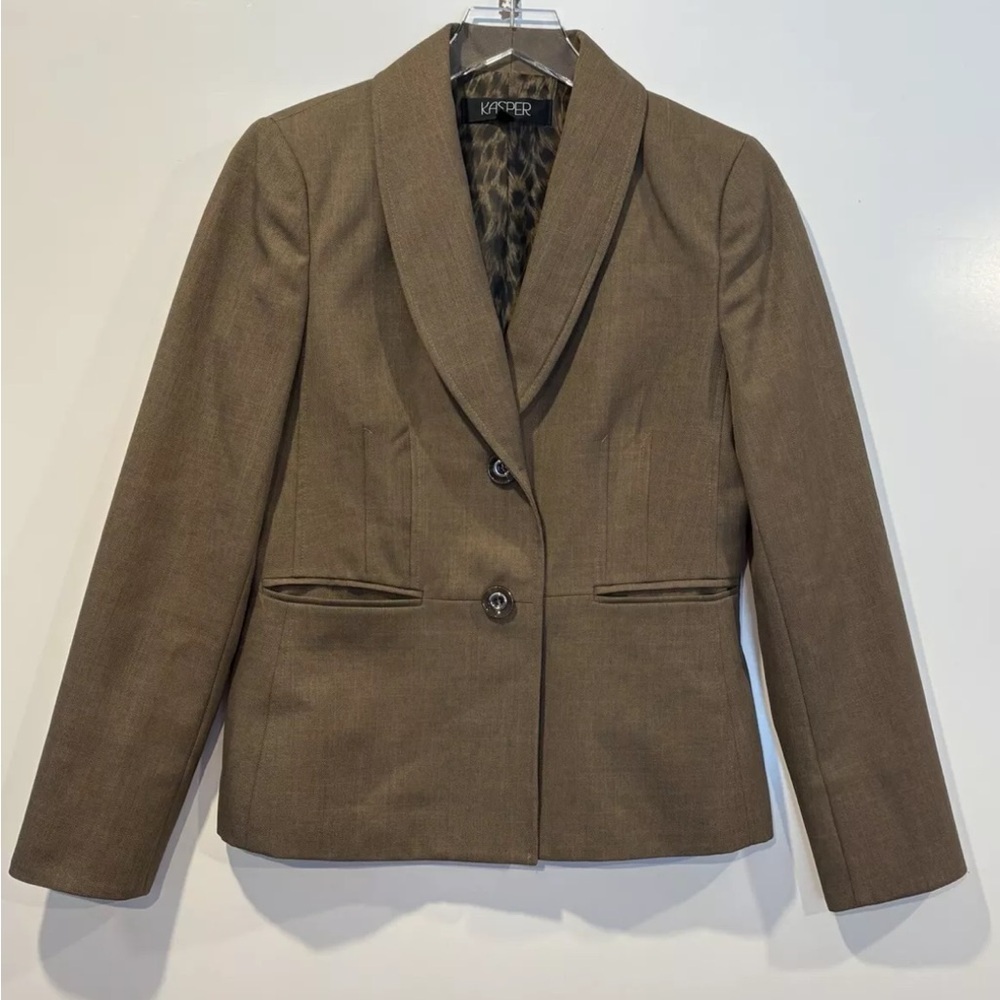 Kasper Brown Blazer Jacket‎ Career Womens Size 4 (BR)